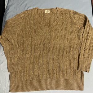 St. John's Bay Cozy Brown V-Neck Sweater
